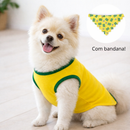 Roupinha Pet Brasil Copa + Bandana Roupa Cachorro Futebol Confortável - Porte Caes Pequeno ao Médio