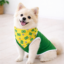 Roupinha Pet Brasil Copa + Bandana Roupa Cachorro Futebol Confortável - Porte Caes Pequeno ao Médio