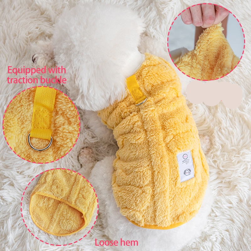 Roupas Para Animais De Estimação Colete Fofo De Outono E Inverno Cães Gatos De Fivela De Reboque Com Padrão De Urso