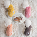 Roupas Para Animais De Estimação Colete Fofo De Outono E Inverno Cães Gatos De Fivela De Reboque Com Padrão De Urso